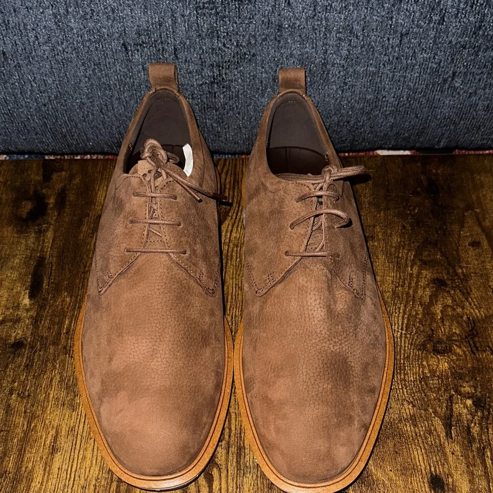 NIB ECCO ST.1 Hybrid Plain Toe Derby Men's Size 10 US / 44 EU Brown Nubuck